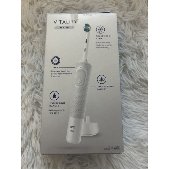 New Oral- B Vitality Rechargeable Toothbrush Floss Action Round Brush Head - Picture 2 of 4